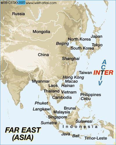World  Asia on Map Of The Far East  Asia    Map In The Atlas Of The World   World