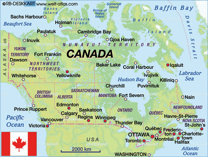 World Map Quebec