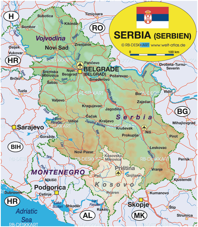 Map of Serbia - Map in the Atlas of the World - World Atlas