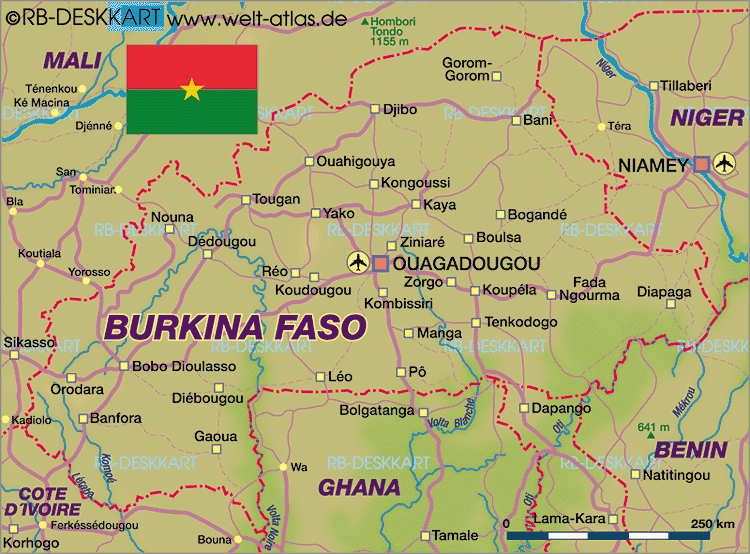 maps of burkina faso. World Atlas - Map of Burkina