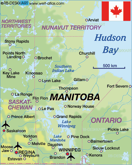 maps of manitoba canada. World Atlas - Map of Manitoba