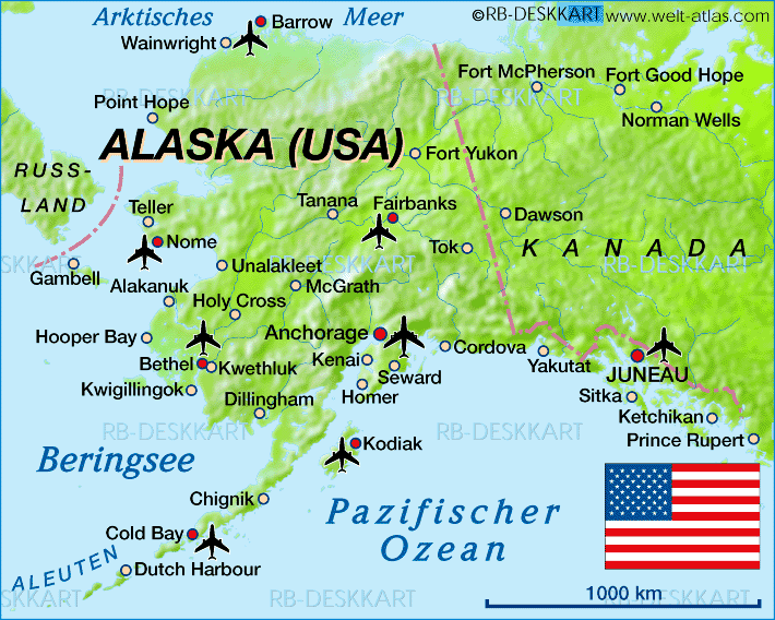 World Map Alaska