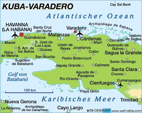 Map of Varadero (Cuba) - Map in the Atlas of the World - World Atlas
