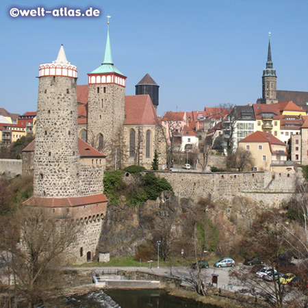 Türme der Stadt Bautzen, obersorbisch Budyšin in der Oberlausitz 