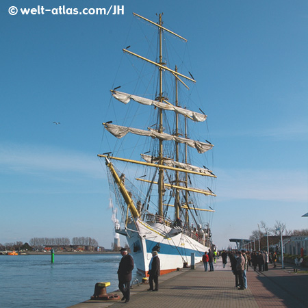 Warnemünde, harbour, tall ship, Mecklenburg-Vorpommern, Germany