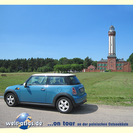 welt-atlas.de - ON TOUR in Westpommern an der Ostseeküste. Der imposante Leuchtturm ist das Wahrzeichen von Horst (Niechorze)