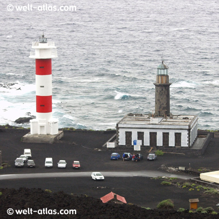 Leuchttürme auf La Palma, Punto de Fuencaliente im Süden, Kanarische Inseln, Position: 28º27'2''N  17º50'5''W