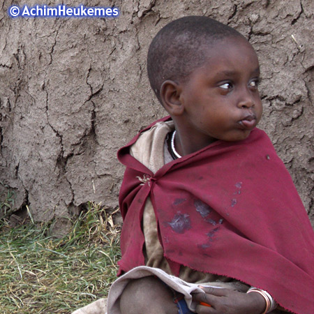 Massai Child in the Ngorongoro Crater in Tanzania, picture taken by Achim Heukemes, a German Ultra Runner