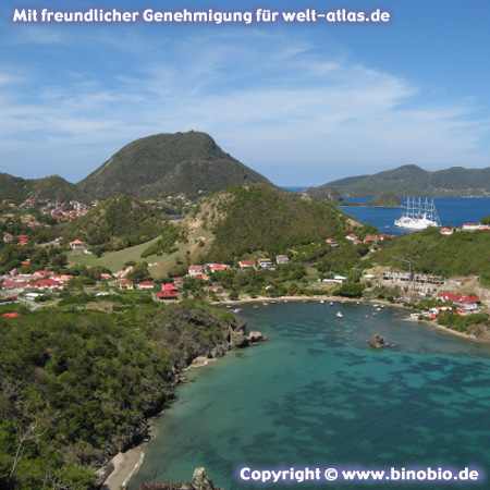 Guadeloupe, Les Saintes, Terre-de-Haut, view from the Morne Morel