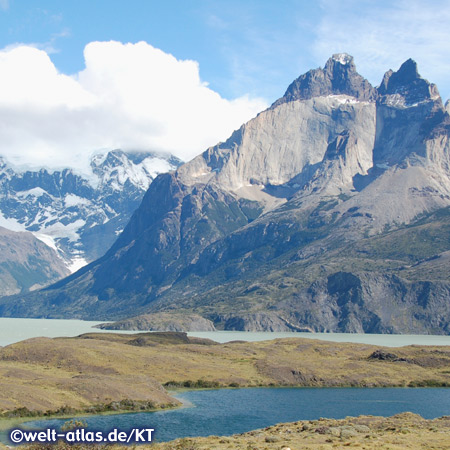 Guernos del Paine am Lago Pehoé im Torres del Paine Nationalpark, Chile