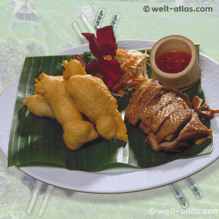 Asian dining with Roast Duck and Chicken Fillet