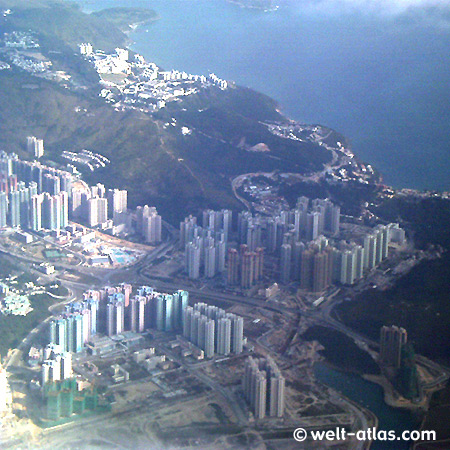 Im Anflug auf Hong Kong