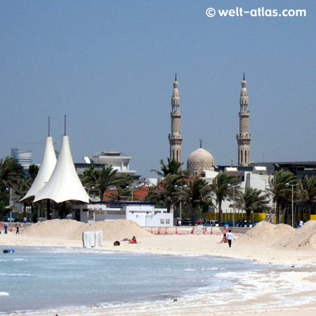 Jumeirah Beach, mosque, Dubai, UAE