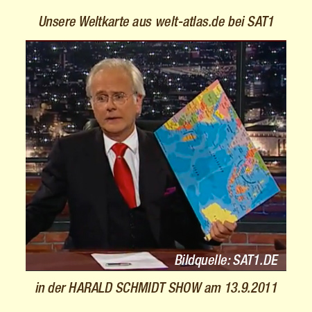 Our political world map in theHarald Schmidt Show - Sat.1 on 13/09/2011