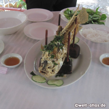 Elephant Ear Fish, lunch at Tan Thach Village on Thai Son Island