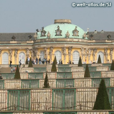 Schloss Sanssouci, garden façadeUNESCO World Heritage Site