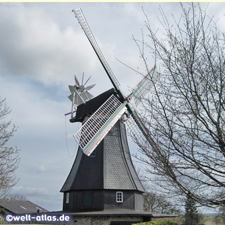 The historic dutch windmill Margaretha in Bergenhusen, the village of storks 