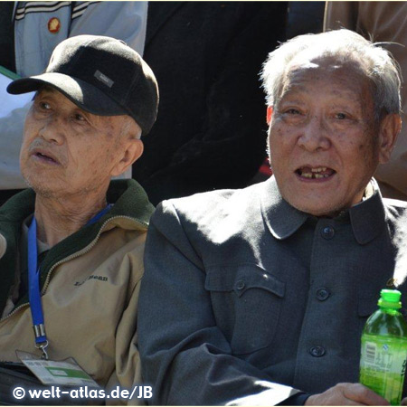 Two old men, visiting the Forbidden City, Beijing