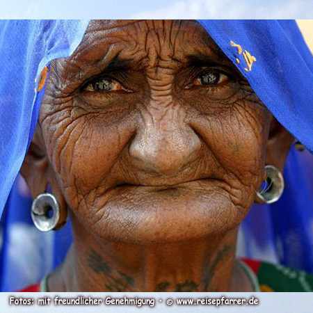 Alte Frau in Pushkar, RajasthanFoto:© www.reisepfarrer.de