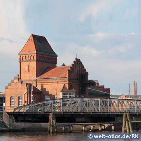 Swing Bridge at the Willy-Brandt-Allee in the Old Town of Lübeck