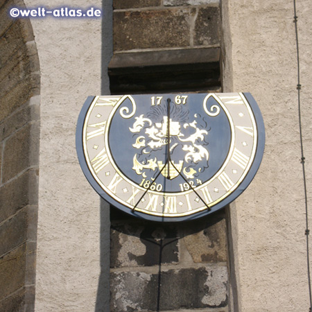 Sundial at Cathedral of St Peter, Bautzen 