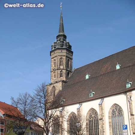 Dom St. Petri in der Altstadt von Bautzen am Fleischmarkt, wichtiger Kirchenbau in Sachsen, Simultankirche