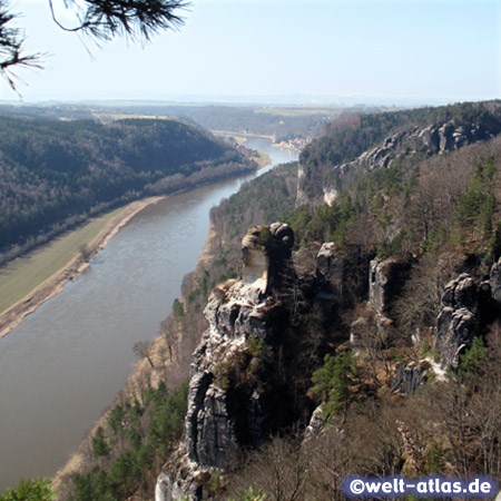 View from the Bastei into the Elbe Valley