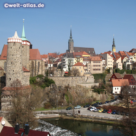 Old Water Tower, Church of St. Michael, Cathedral St. Petri and town hall, Bautzen