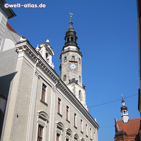 Towers of old town hall and Schönhof, Görlitz