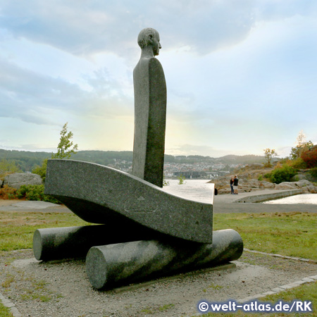 Thor Heyerdahl Denkmal, Larvik NorwegenNorwegischer Forschungsreisender