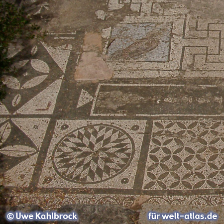 Mosaic floor, Asklepios temple, Lissos, Crete