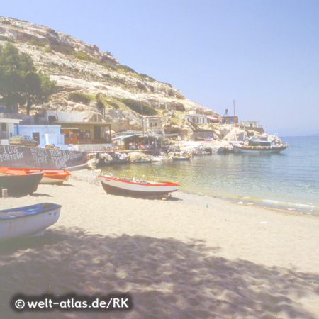 Strand von Matala, Insel Kreta, GriechenlandEhemaliger Hippie Ort an der Südküste