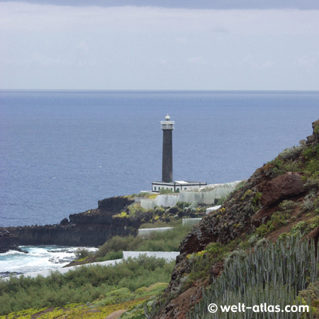 Ältester Leuchtturm auf der Insel La Palma, Punta Cumplida in Barlovento, Kanarische Inseln, Position: 28° 50.0' N 017° 47.0' W