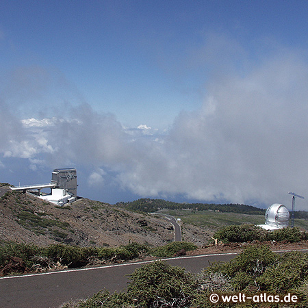 Das Observatorium (ORM) Roque de los Muchachos auf dem Roque de los Muchachos gehört zu den größten Sternwarten der Welt