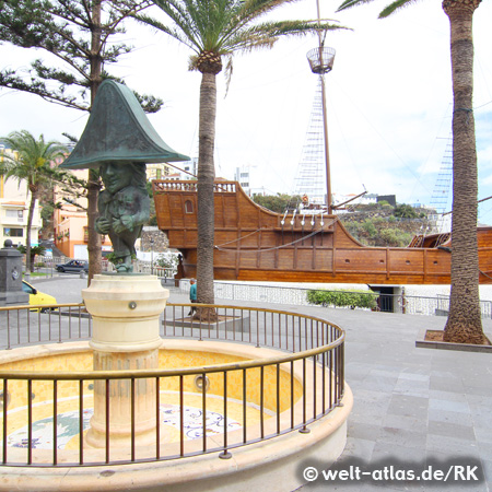 Memorial fountain in Santa Cruz de La Palma Canary islands