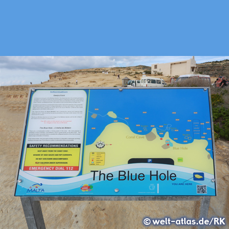 Blue hole information board, Gozo