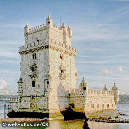 Torre de Bélem, Lissabon, PortugalMedieval defense tower in the Tejo river  estuary