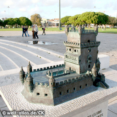 Metal model of the Bélem Tower, Lisbon , Portugal