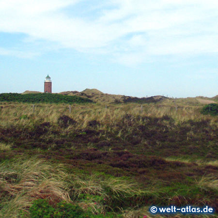 Quermarkenfeuer, former lighthouse, north of the village of Kampen, Sylt Island, Germany