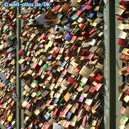 Love Locks at Hohenzollern Bridge, Rhine River, Cologne