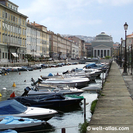 Trieste, Canal Grande and church Sant'Antonio Nuovo, Adria