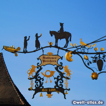 Goldenes Posthorn, ein Haus mit langer Tradition: Deutschlands älteste Weinstube, Stammlokal von Albrecht Dürer und Hans Sachs