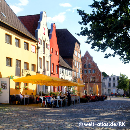 Square at the old port of Wismar, Germany