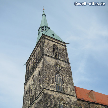Turm der St.-Andreas-Kirche in Hildesheim, der höchste Kirchturm in Niedersachsen