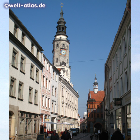 Towers of old town hall and Schönhof, Görlitz