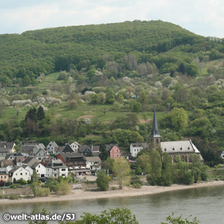 Filsen an der Rheinschleife von Boppard aus