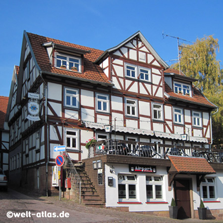 Historic timber-framed houses at the market square of Schlitz