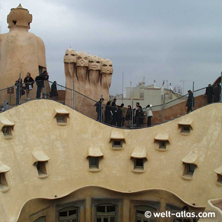 Auf dem Dach der Casa Mila, Barcelona