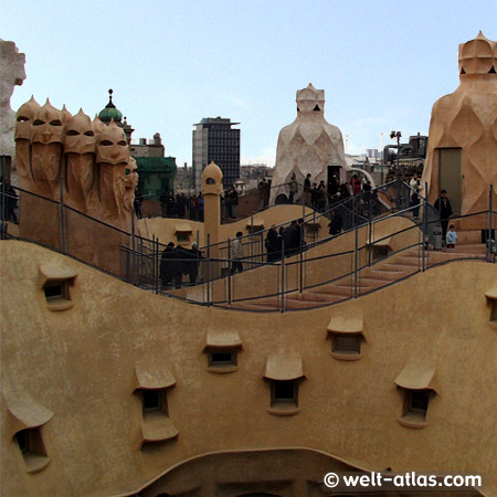 Auf dem Dach der Casa Mila, Barcelona