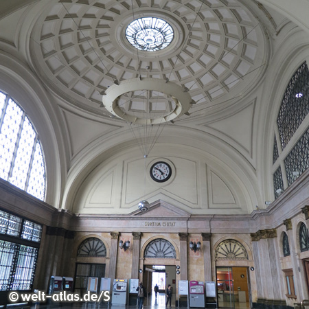 Hall of the station Barcelona-Estació França, applies as Barcelona's most beautiful railway station with precious materials and decoration 